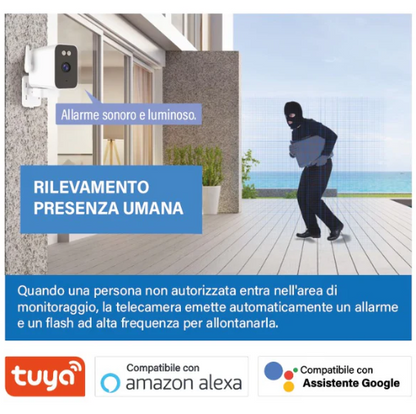 Telecamera Smart Wi-Fi da Esterno | Full HD 1080P | IP66 | Allarme Luminoso e Sonoro  Descrizione -  LS-IPC20
