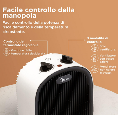Termoventilatore 2000W NF-20-20AW Caldo Istantaneo 2 Livelli di Potenza Ultra Sicuro Design Moderno per Casa Ufficio Bagno Salotto