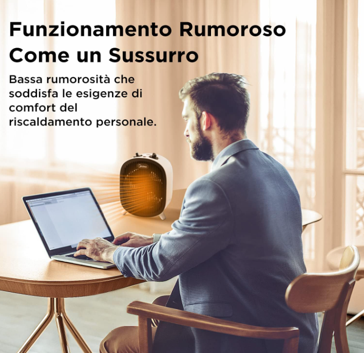 Termoventilatore 2000W NF-20-20AW Caldo Istantaneo 2 Livelli di Potenza Ultra Sicuro Design Moderno per Casa Ufficio Bagno Salotto