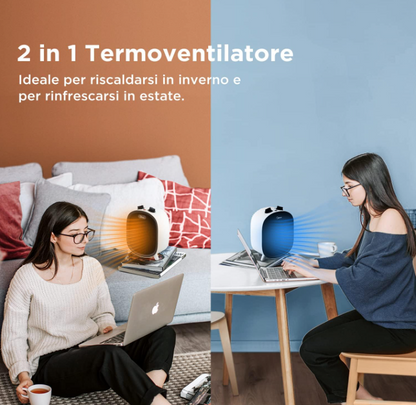 Termoventilatore 2000W NF-20-20AW Caldo Istantaneo 2 Livelli di Potenza Ultra Sicuro Design Moderno per Casa Ufficio Bagno Salotto