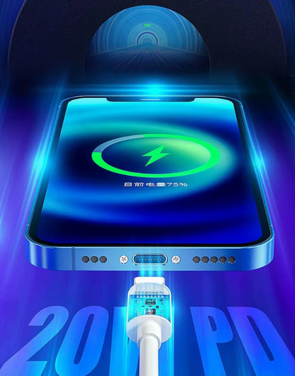 Cavo Ricarica Rapida iPhone PD 20W USB-C ➜ Lightning | Certificato MFi | Dati + Ricarica - E75