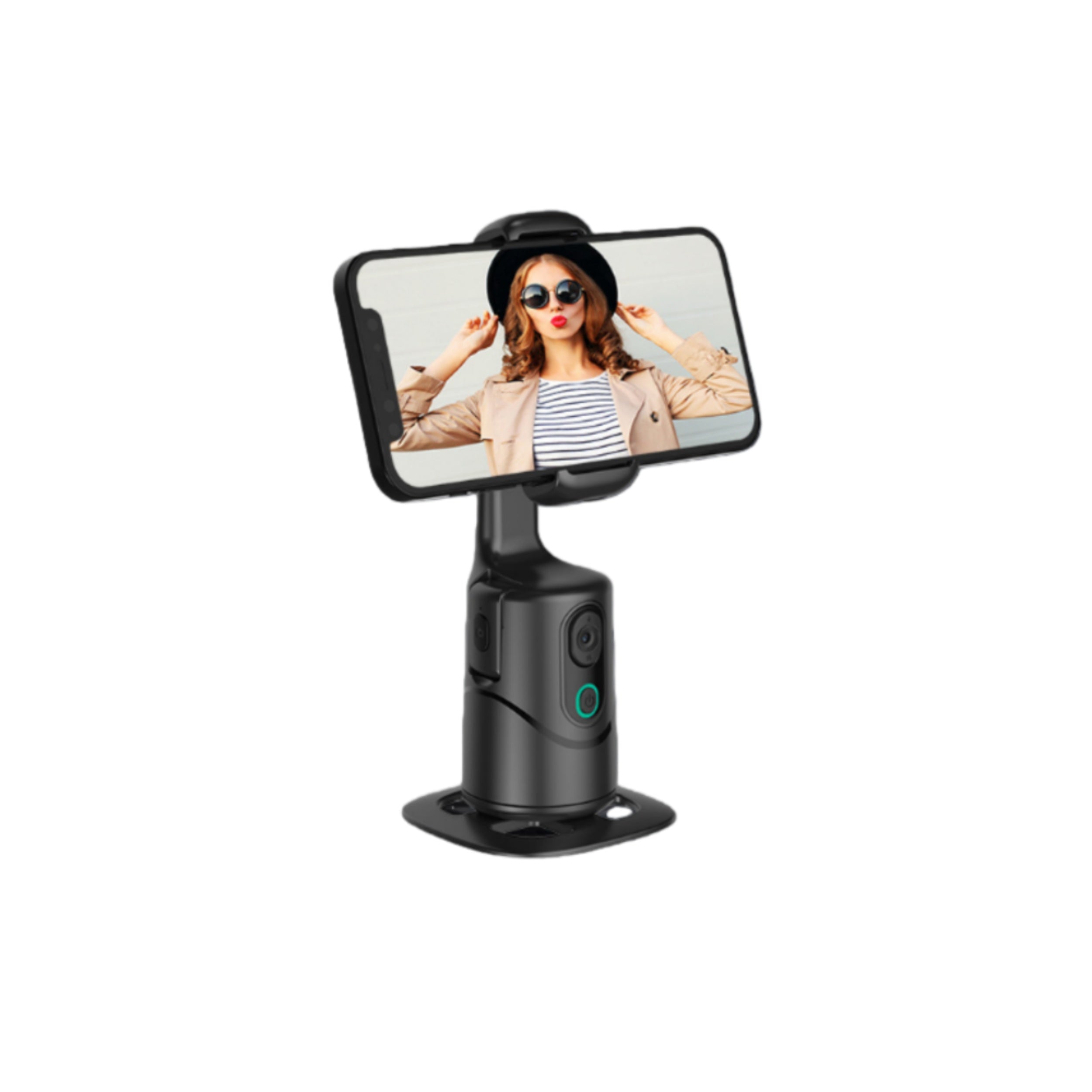 Supporto smartphone con gimbal AI e tracciamento facciale｜Auto tracking｜Controllo doppio: gesti + remoto｜Senza app｜Ideale per live e video - Q12