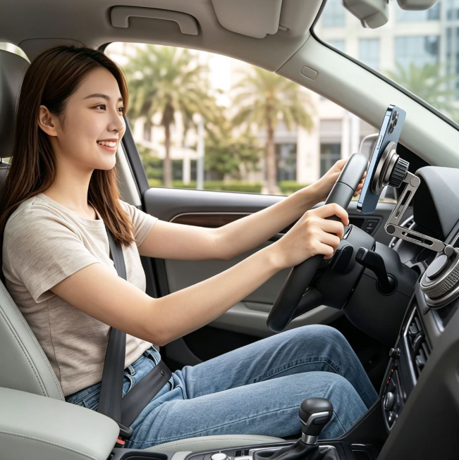Supporto Magnetico a Ventosa in Metallo, Pieghevole e Regolabile, Rotazione a 360°, Multisuperficie per Auto, Casa e Ufficio, Ideale per Cruscotti e Superfici Lisce – X2-102