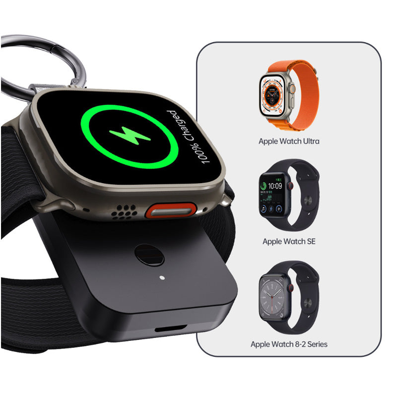 Portachiavi Power Bank per Apple Watch | Compatibile fino alla Serie 8 | 1000mAh | Fino a 3 Ricariche - V9A