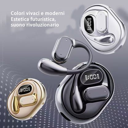 Nuovi auricolari AI intelligenti | Traduzione in tempo reale | Bluetooth | Lunga autonomia | Design OWS open-ear | Gancio auricolare comodo - Q26