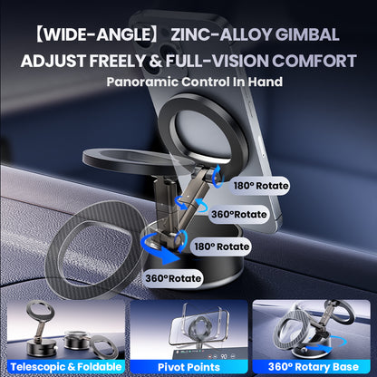 Supporto magnetico auto ultra potente | Ventosa a vuoto | Rotazione 360° | Design pieghevole fibra di carbonio -A7 PRO
