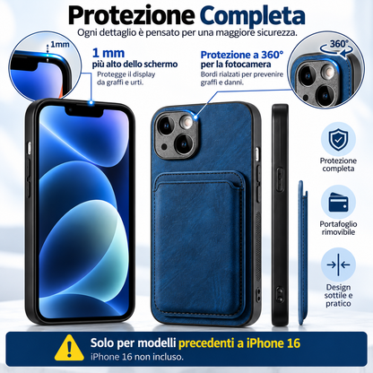Cover Magnetica con Portafoglio Porta Carte Rimovibile – Design Elegante, Protezione e Praticità - CS14