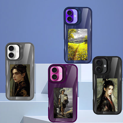 Cover DIY Smart NCF in effetto pelle con proiezione sullo schermo posteriore a inchiostro HD per le foto - visualizza istantaneamente -  con supporto per fotocamera - CS06