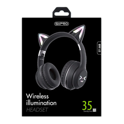 Cuffie wireless con illuminazione LED stile Hello Kitty