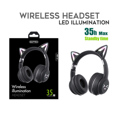 Cuffie wireless con illuminazione LED stile Hello Kitty
