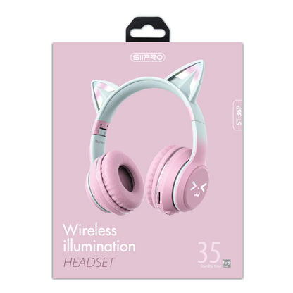 Cuffie wireless con illuminazione LED stile Hello Kitty