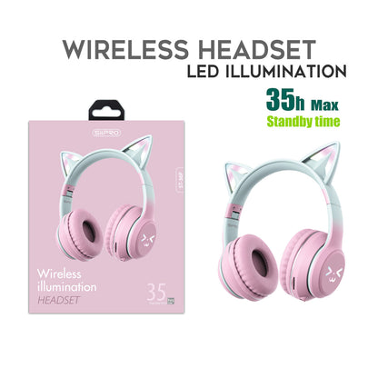 Cuffie wireless con illuminazione LED stile Hello Kitty