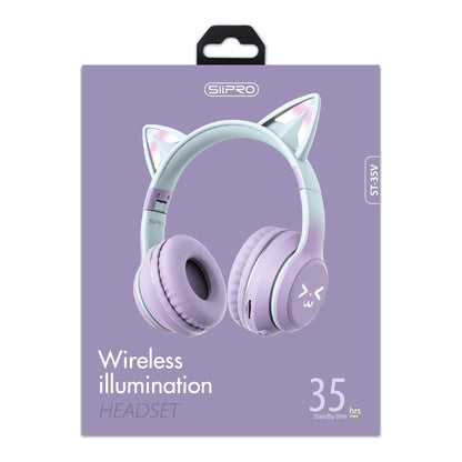 Cuffie wireless con illuminazione LED stile Hello Kitty