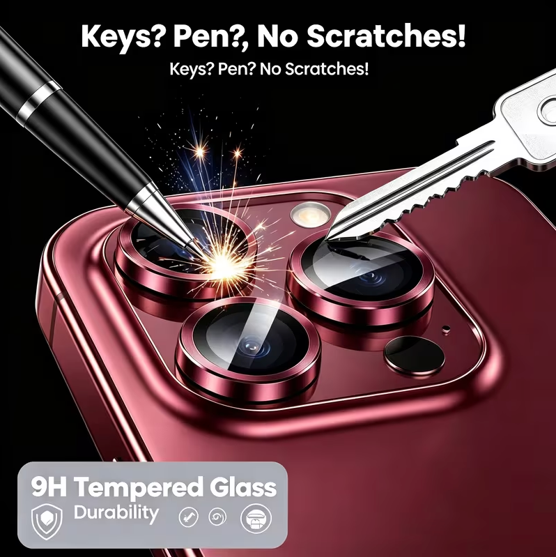 Cerchietti copri-lente effetto metallo per iPhone – Proteggi Obiettivo e Lenti, Design Singolo per Fotocamera - 1021