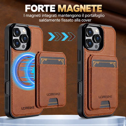 Cover Magnetica con Portafoglio Rimovibile 2 in 1 – Supporto Regolabile e Porta Carte CS15