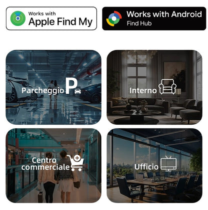 OTAG Dispositivo Anti-Smarrimento – localizzatore a doppio sistema, supporta Apple Dov'è e Google Find Hub, Ideale per Chiavi, Zaini, Animali e Altri Oggetti - F8D