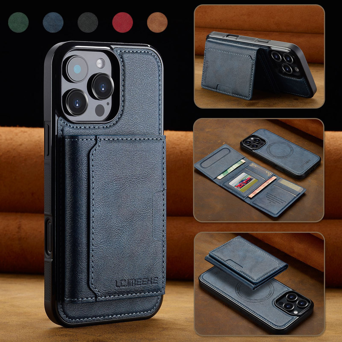 Cover Magnetica con Portafoglio Rimovibile 2 in 1 – Supporto Regolabile e Porta Carte CS15