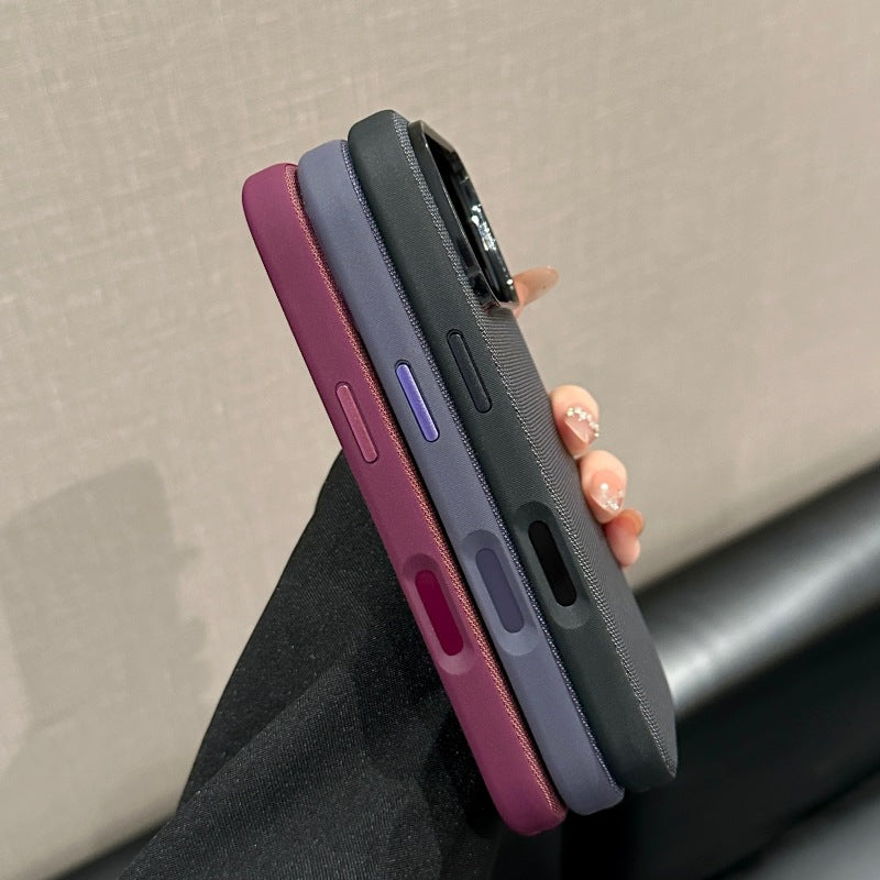 Cover Magnetica per iPhone, Protettiva Antiurto con Finitura Testurizzata e Bordi Rialzati-CS19