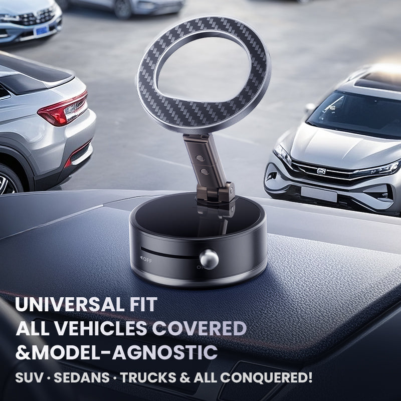 Supporto magnetico auto ultra potente | Ventosa a vuoto | Rotazione 360° | Design pieghevole fibra di carbonio -A7 PRO
