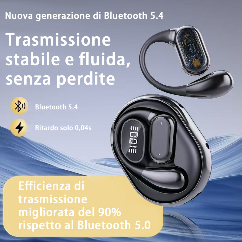 Nuovi auricolari AI intelligenti | Traduzione in tempo reale | Bluetooth | Lunga autonomia | Design OWS open-ear | Gancio auricolare comodo - Q26
