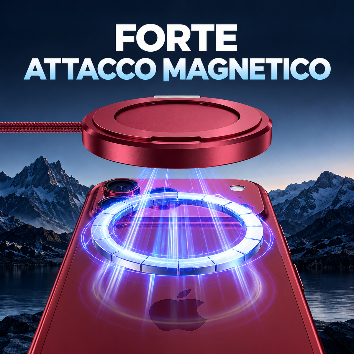 Caricatore Wireless Magnetico Qi2 25W, Ricarica Rapida, Supporto Pieghevole con Anello, Design Ultrasottile 7 mm, Cavo USB-C -Qi2-25W