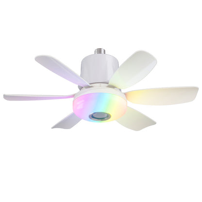 Ventilatore da Soffitto con Luce LED RGB e Altoparlante Bluetooth | Telecomando | 3 Velocità | Timer 1H/2H/4H | Luce Regolabile 3000K-6500K | Attacco E27