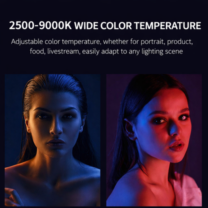 Luce LED Tascabile Magnetica RGB Display OLED | Luce per Video e Live Streaming |2500–9000K | 22 Effetti FX | Batteria 2000mAh - M20