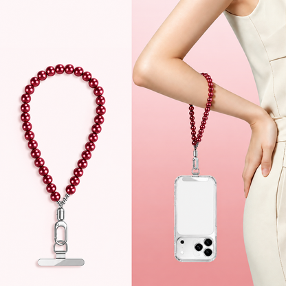 Laccetto per Cellulare con Perline Decorative – Cordino da Polso Elegante con Moschettone e Piastrina Sottile da 0,18 mm, Accessorio Fashion per Smartphone e Borsa-LC05