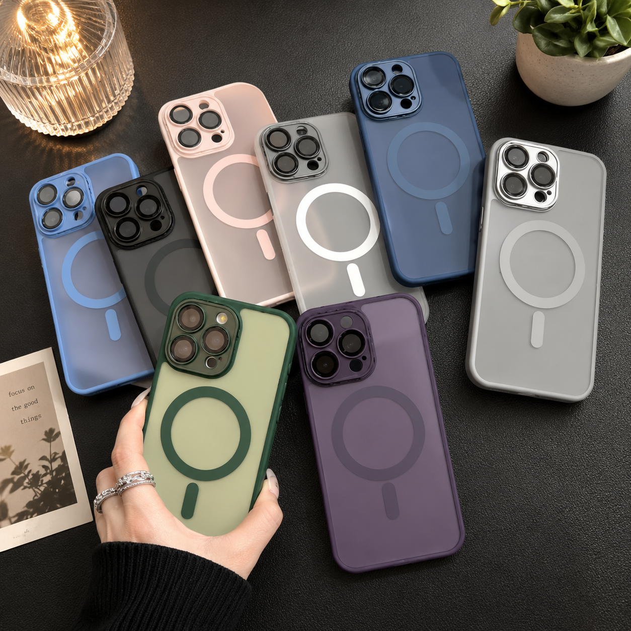 Cover per iPhone con Protezione Fotocamera completa - Trasparente Effetto Fumé - Compatibile con MagSafe – 6048