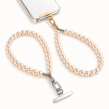 Laccetto per Cellulare con Perline Decorative – Cordino da Polso Elegante con Moschettone e Piastrina Sottile da 0,18 mm, Accessorio Fashion per Smartphone e Borsa-LC05