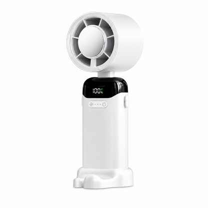 Ventilatore Portatile con Raffreddamento | Turbo ad Alta Velocità | Regolazione Continua a 199 Livelli | Display Digitale della Batteria | Da Collo e Portatile | Pieghevole e Compatto-N16