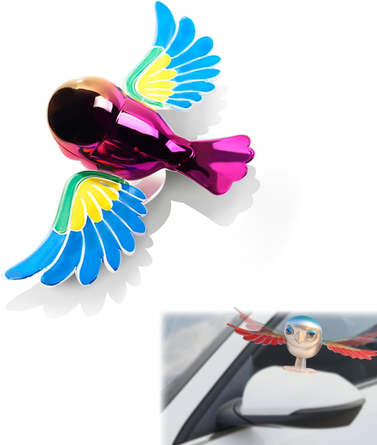 Uccellino Bionico Swing Wings – Decorazione Auto/Moto che Vola col Vento! - AD01