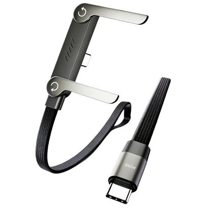 Cavo intrecciato di ricarica rapida 240W 1.5M con supporto pieghevole 360°  compatibile con iPhone e Android - X09A