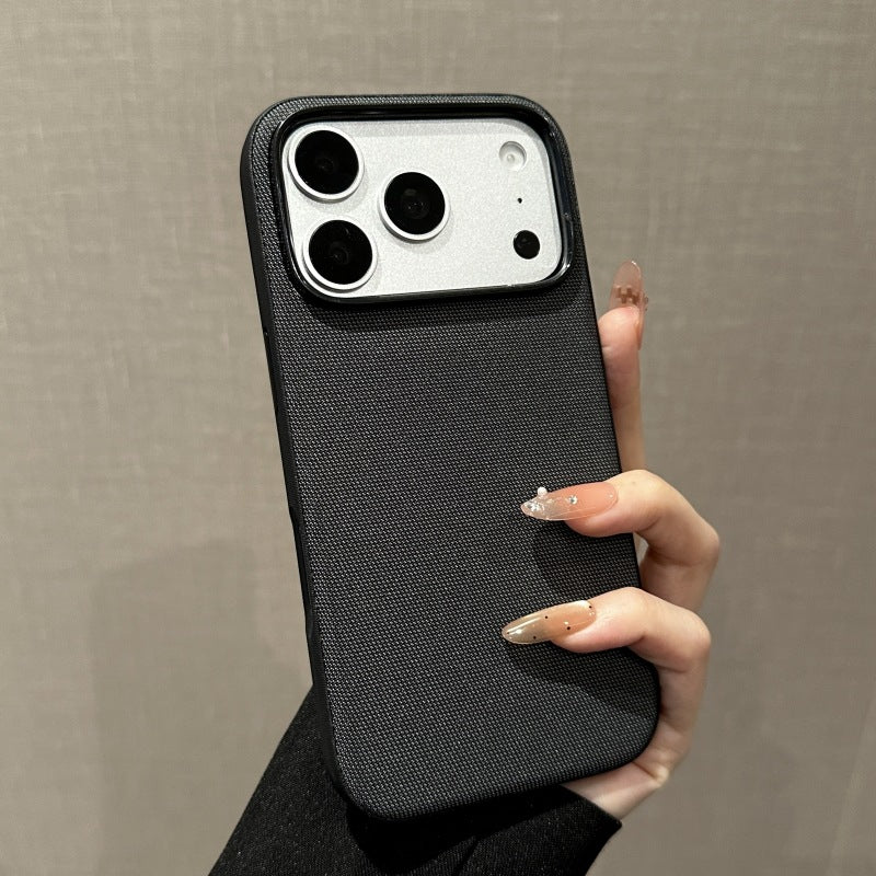 Cover Magnetica per iPhone, Protettiva Antiurto con Finitura Testurizzata e Bordi Rialzati-CS19