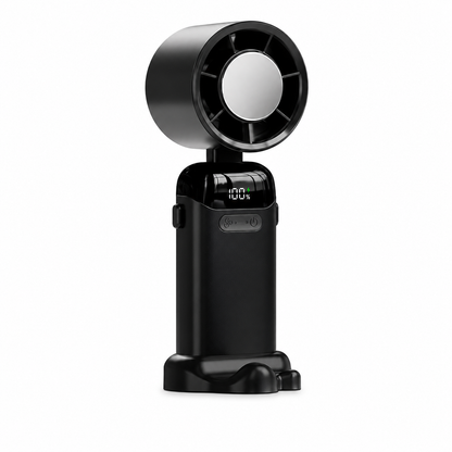 Ventilatore Portatile con Raffreddamento | Turbo ad Alta Velocità | Regolazione Continua a 199 Livelli | Display Digitale della Batteria | Da Collo e Portatile | Pieghevole e Compatto-N16