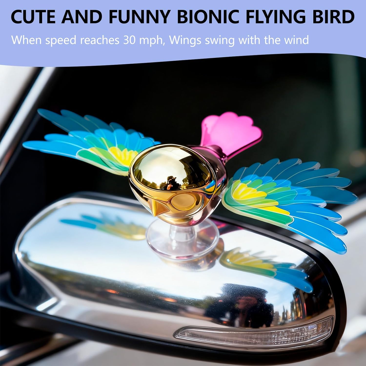 Uccellino Bionico Swing Wings – Decorazione Auto/Moto che Vola col Vento! - AD01