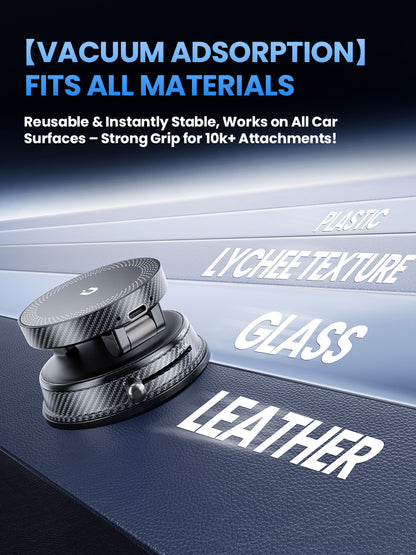 Supporto Magnetico Auto con Ricarica Wireless 15W – Rotazione 180°, Super Magneti N52, Fissaggio a Vuoto - A14