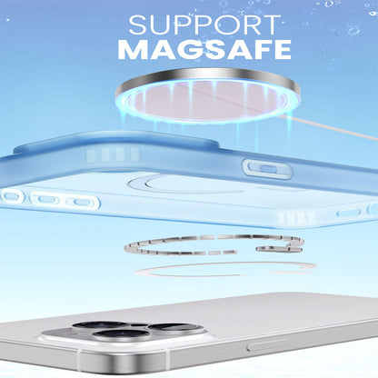 Cover per iPhone trasparente opaca con bordi colorati, compatibile con MagSafe - 7016