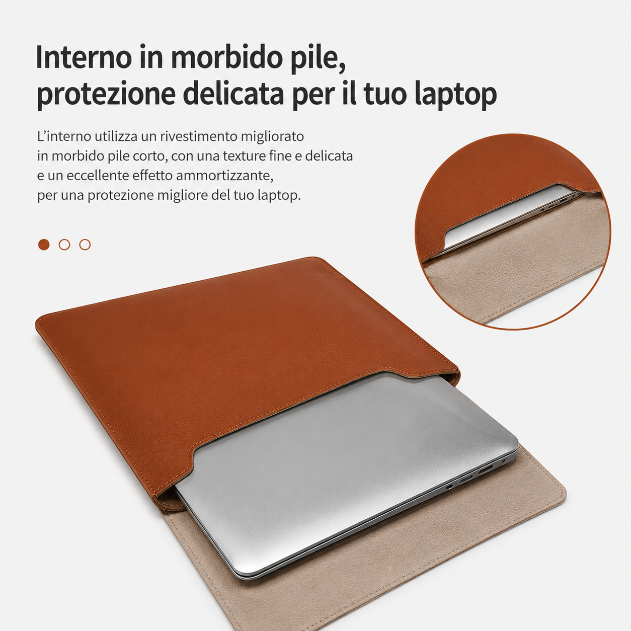 Custodia Borsa in pelli PU per Laptop – compatibile con tablet macbook - Sottile e Leggera, Interno Morbido, Resistente agli Schizzi e ai Graffi, Utilizzabile come Tappetino Mouse - DNB01