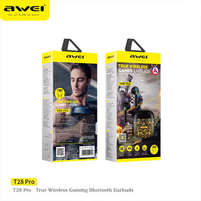 Awei T28 Pro Auricolari Gaming 🎧 | Bluetooth 5.3 ⚡ | Custodia LED Dinamica ✨ Colori Varianti 🔥 | Bassi 13mm HiFi 🎶 | Ultra-Low Latency 🎮