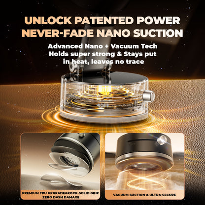 NanoVac – Il Supporto Magnetico di nuova generazione con Tecnologia Nano + Vuoto, Compatibile con Tutti gli Smartphone, Pieghevole e Resistente, Perfetto per Auto, Casa e Ufficio Mod. A2 Pro