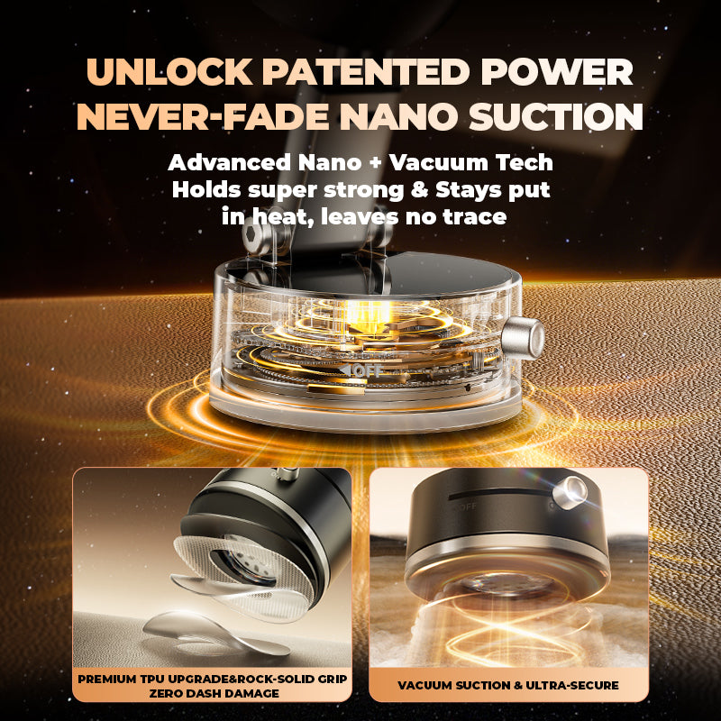 NanoVac – Il Supporto Magnetico di nuova generazione con Tecnologia Nano + Vuoto, Compatibile con Tutti gli Smartphone, Pieghevole e Resistente, Perfetto per Auto, Casa e Ufficio Mod. A2 Pro