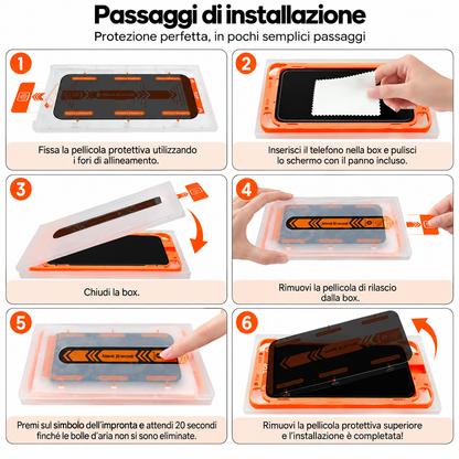 Pellicola Protettiva in Vetro Temperato per iPhone | 2 Pezzi con Kit di Applicazione Antipolvere | Alta Trasparenza | Anti-Impronte | Protezione Antiurto | Applicazione Facile e Precisa - MAGIC