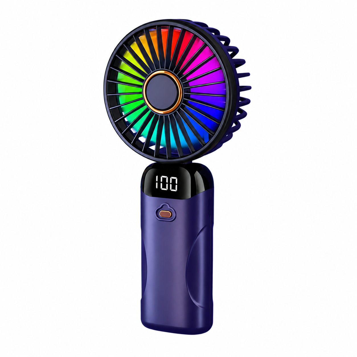 Ventilatore Mini Portatile Pieghevole | Ricarica USB Type-C | Ventilatore da Collo con Laccetto | 100 Livelli di Velocità | Display LED | Regolazione a 90° | Silenzioso | Ventilatore Compatto da Viaggio-N15