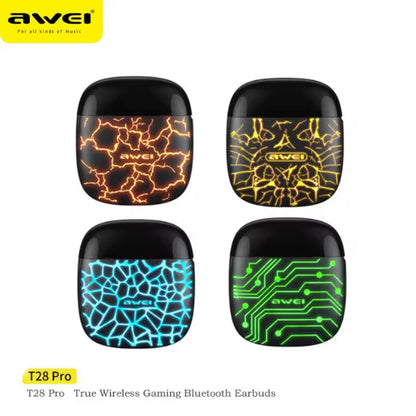 Awei T28 Pro Auricolari Gaming 🎧 | Bluetooth 5.3 ⚡ | Custodia LED Dinamica ✨ Colori Varianti 🔥 | Bassi 13mm HiFi 🎶 | Ultra-Low Latency 🎮