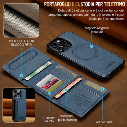 Cover Magnetica con Portafoglio Rimovibile 2 in 1 – Supporto Regolabile e Porta Carte CS15