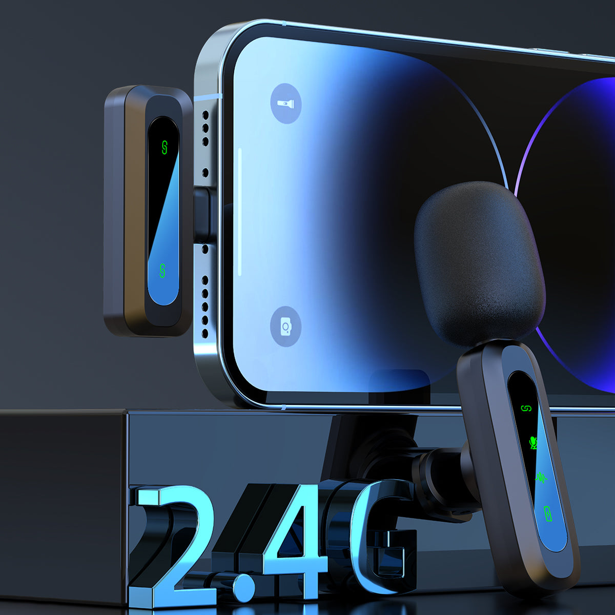 Microfono Lavalier Wireless 2.4G – Plug & Play con Riduzione del Rumore – Compatibile con iPhone & Android, ideale per TikTok Live, interviste e vlog - J3