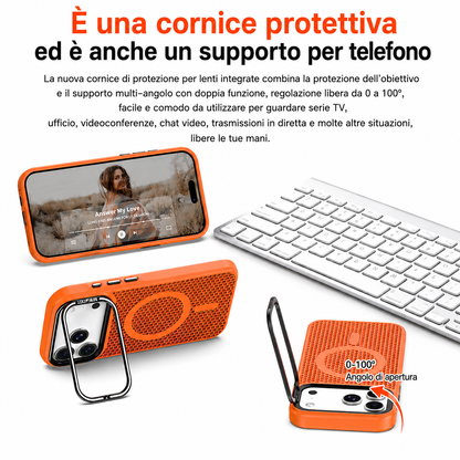 Cover Magnetica Antiurto con Design a Nido d’Ape, Supporto Stand e Dissipazione del Calore per iPhone-CS11