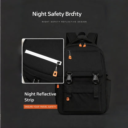 Zaino da Pendolarismo Multifunzione per Viaggi, Lavoro e Uso Quotidiano, con Ricarica USB, Inserti Riflettenti, Impermeabile e Scomparti Multipli - 2305-1