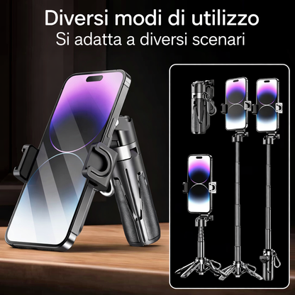 Mini Treppiede Selfie Stick Bluetooth Pieghevole｜Design leggero · Riprese multi-scenario · Telecomando wireless｜Leggero e pratico · Scatta in libertà｜Versione MagSafe disponibile – P15 MINI